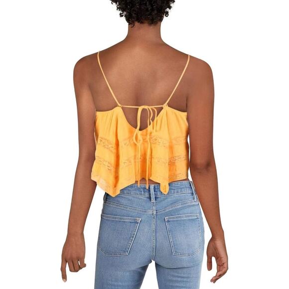 Free People Home Again Lace Trim Crop Top Size S Small NWT - Picture 2 of 8